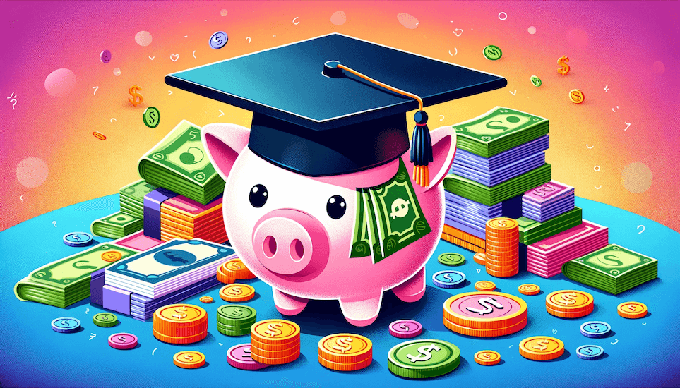 Piggy Bank and Graduation Cap